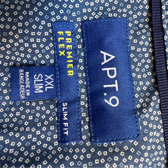 Men’s Apt 9 Premier Flex Slim Fit Cotton Spandex Button Down Short Sleeve Shirt - Picture 5 of 9